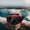Adult Diving Goggles Face Shield Glasses Silicone Eye Protector Snorkeling EquipmentsMK‑902 Black Red