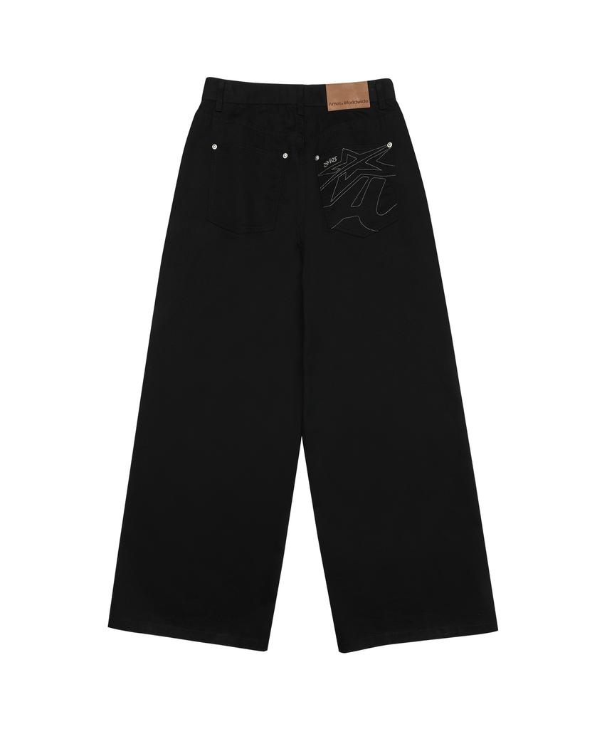 AMES-WORLDWIDE Overfit Cotton Pants Black