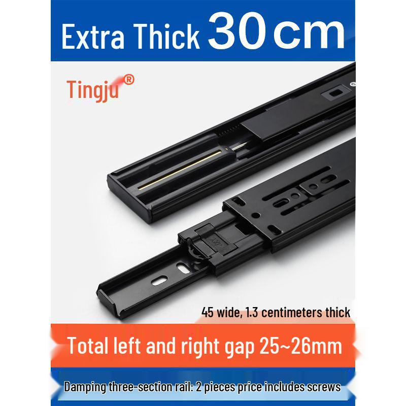 Бесшумные очень толстые направляющие для ящиков из нержавеющей стали с демпфированием отскока