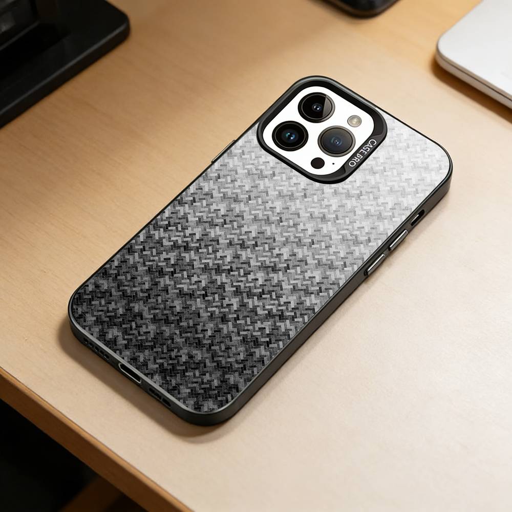 Чехол из углеродного волокна для iPhone 17, 16, 15, 14, 13, 12, 11 Plus, Pro Max, XS, Цветной серебристый внутренний чехол