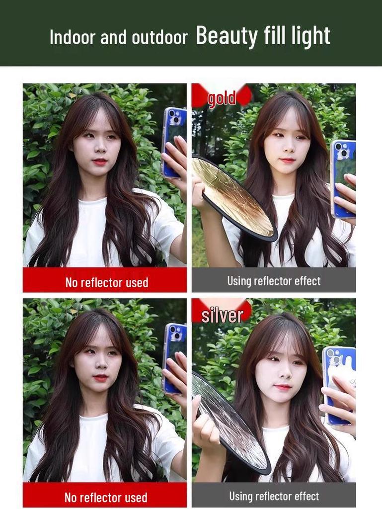 Портативный мини-отражатель: Складной фотодиффузор 4-в-1 для уличной фотографии