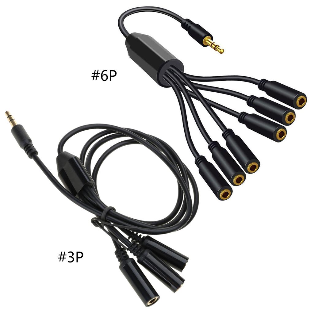 Headphone Splitter 3.5mm,Splitter, Headsets Splitter Cable for Gamings Headsets,1 Male To 3/6 Female Splitter
