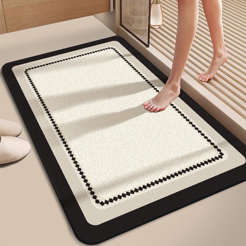Diatom Mud Floor Mats Bathroom Water Absorption and Anti Slip Quick Drying Foot Mats for House Dirt Resistant Door Mats Easy To Handle