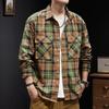 Plaid Long-sleeved Shirt Men's Tide Loose Large Size Casual Work Shirt Men's Versatile Casual Shirt