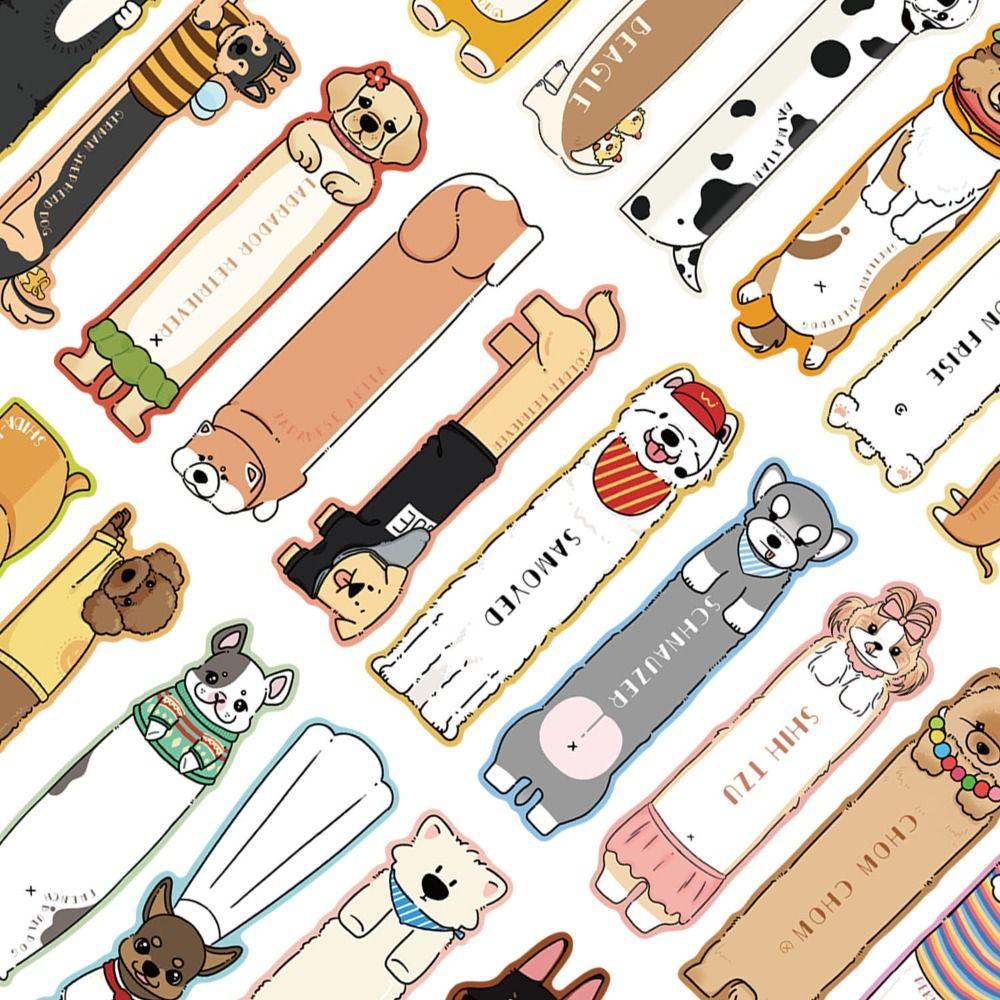 30PCS Puppy Theme Reading Book Clip Waterproof Pagination Mark School Supplies