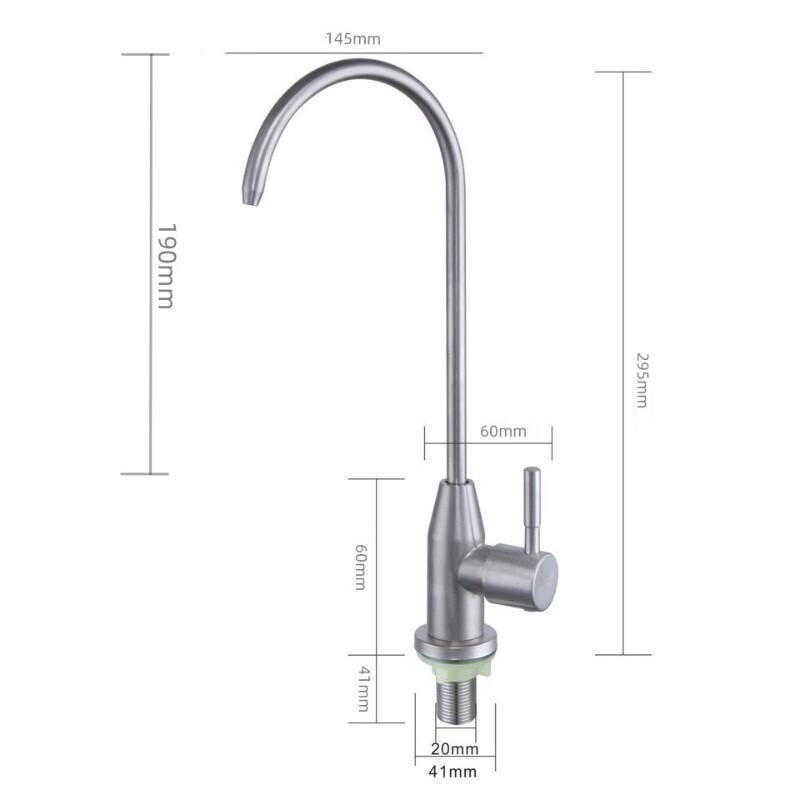 LANGZHIWEN 304 Stainless Steel Dual Handle Kitchen Drinking Water Faucet