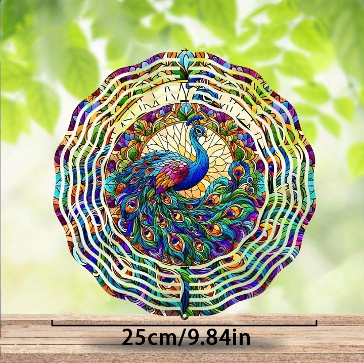 Peacock 3D Metal Wind Spinner - Hanging Wind Catcher, Perfect Outdoor Decor for Garden, Patio & Window - Ideal Gift for Mom,Wife