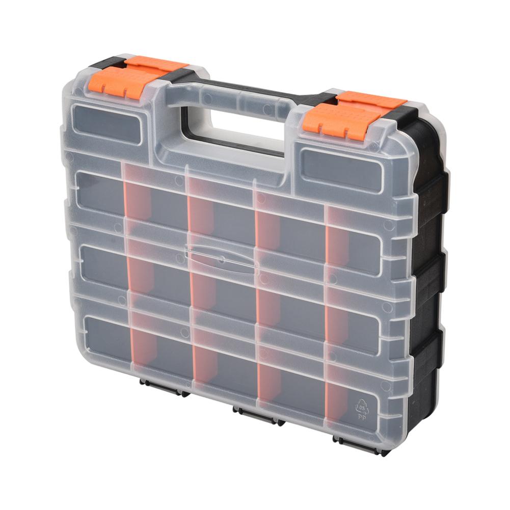 Double Side Tools Box Organizer Small Parts Storage Case Plastic Portable Tool Box Toolbox Container for Screws Nuts Small Parts