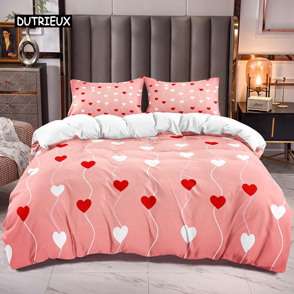 Комплект постельного белья Love Heart, простой клетчатый пододеяльник 200x200, наволочка, односпальная, двуспальная, двуспальная, королевская, скандинавская пара, покрывало, постельное белье