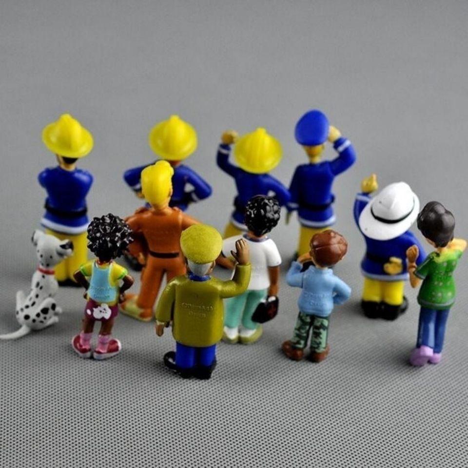 12Pcs/kit Fireman Sam Animation Design Animation Fire Fighting Figure Miniature POLYVINYL CHLORIDE Figure Playthings Boy Girl Plaything Children