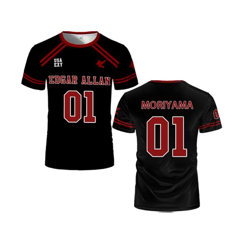 2025 Новый Foxhole Court Edgar Allan Ravens Lacrosse Jersey Косплей Рико Морияма 3D Футболка All For The Game Детская форма