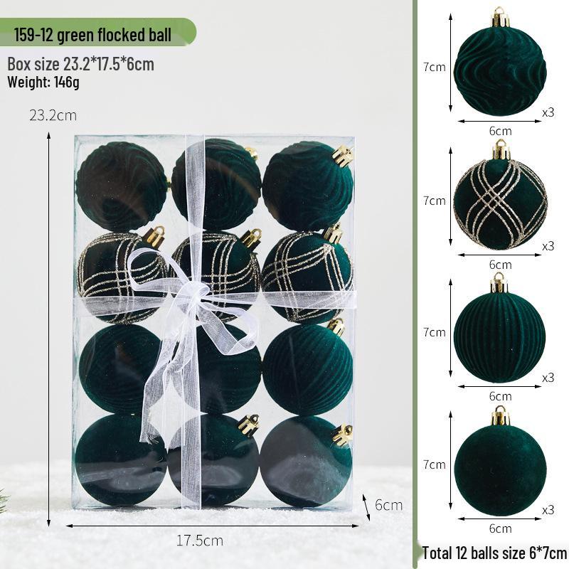 Hand-Painted Wine Red Christmas Ornament - Flocked Hanging Ball for Trees, Hotels, Malls, and Window Displays