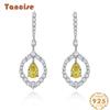 Танциз стерлингового серебра 925 пробы циркон серьги серьги-капли для женщин подарки на свадьбу