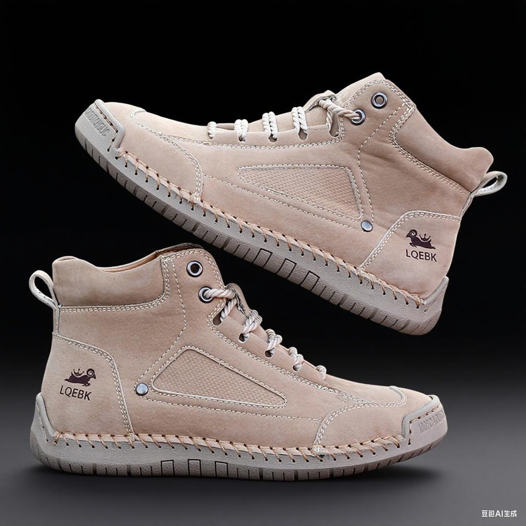 Fashion Short Boots Men Leather Sports Shoes with Handmade Stitching Design 2025 Women's Retro Loafers Suitable for Street Casual Style