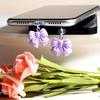 1pc Silicone Dust Plug with Bow-Knot Charm for IPhone, Type-C Ports - Protective Phone Accessory