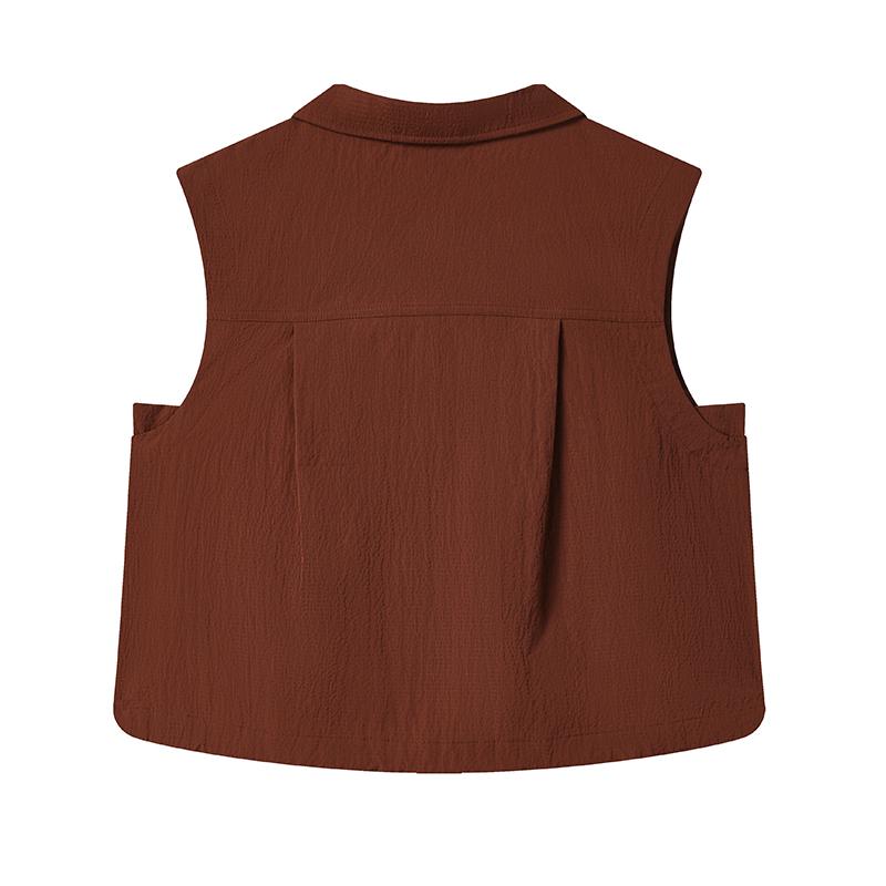 Fila Наследие Мода Повседневный Универсальный Легкий Рабочий Стиль Воротник Тканый Жилет Женские жилеты F11W538704FBN