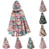 Christmas Print - Unisex Retro Vertical Cape Long Hooded Cape