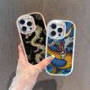 Мягкая задняя крышка N81 Dragon design art для Samsung S24 Ultra A14 iPhone 16 Pro Max Xiaomi Redmi Note13 Plating Frame Camera Protector Case