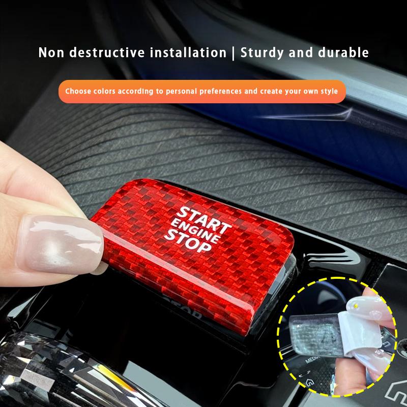 Real Carbon Fiber Car Engine One-Touch Start Button Cover Sticker Trim For BMW 5 7 Series i5 i7 X3 G07 G45 G60 2023-2025
