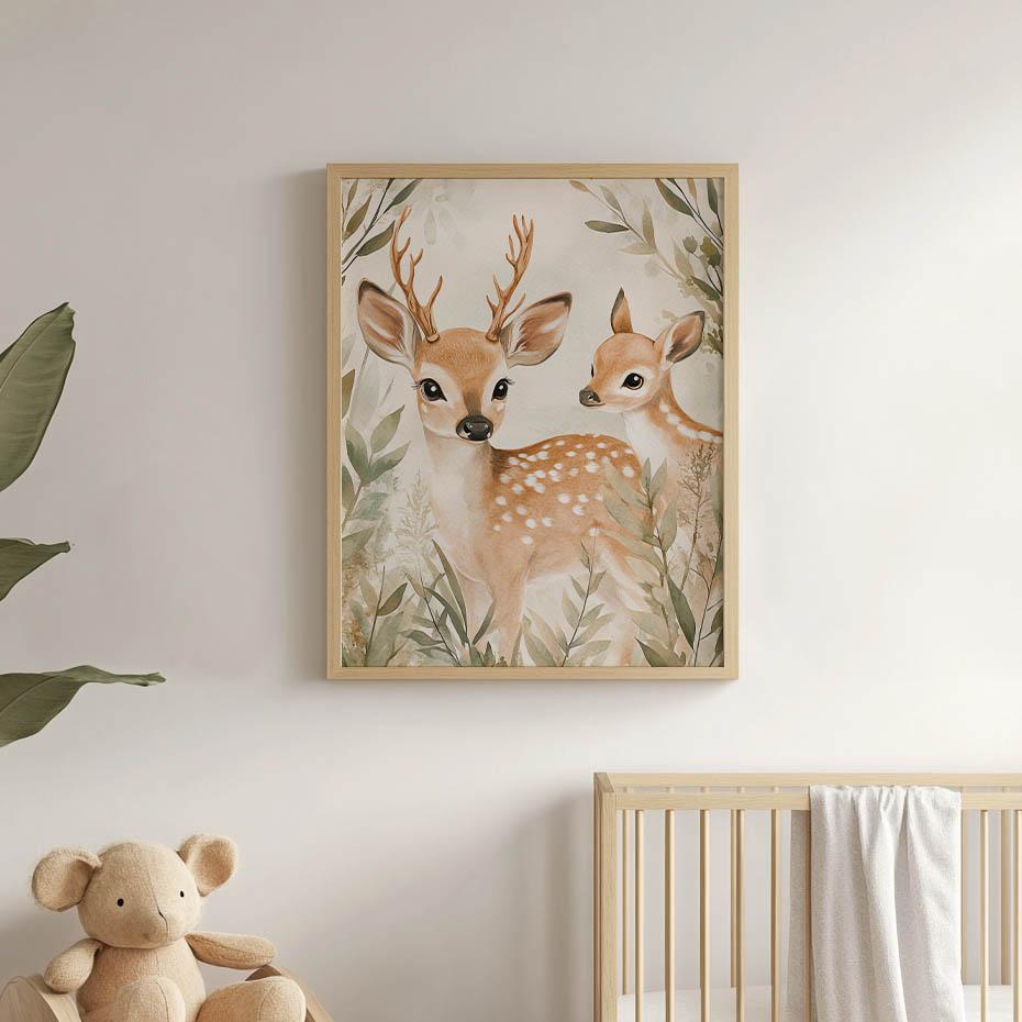 Plakat Jelonki Na Bajkowej Łące Plakat Jelonki Na Bajkowej Łące, 30X40 Cm, Bez Ramy, Papier Matowy 230 Gsm