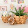 1Pc Waterproof Lining Magical Storage Water Hyacinth Grass Hand Woven Home Decoration Modern Simplicity Flower Basket