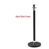 Luxury Black Gold Crown Event Lanyard Pole with Round Ball Pillar for High-End Hotel Welcomes