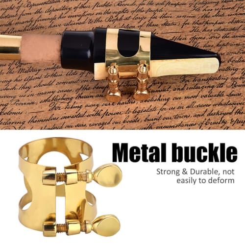 Portable Soprano Saxophone Mouthpiece Set with ABS Mouthpiece Cap and Metal Buckle Reed Pads