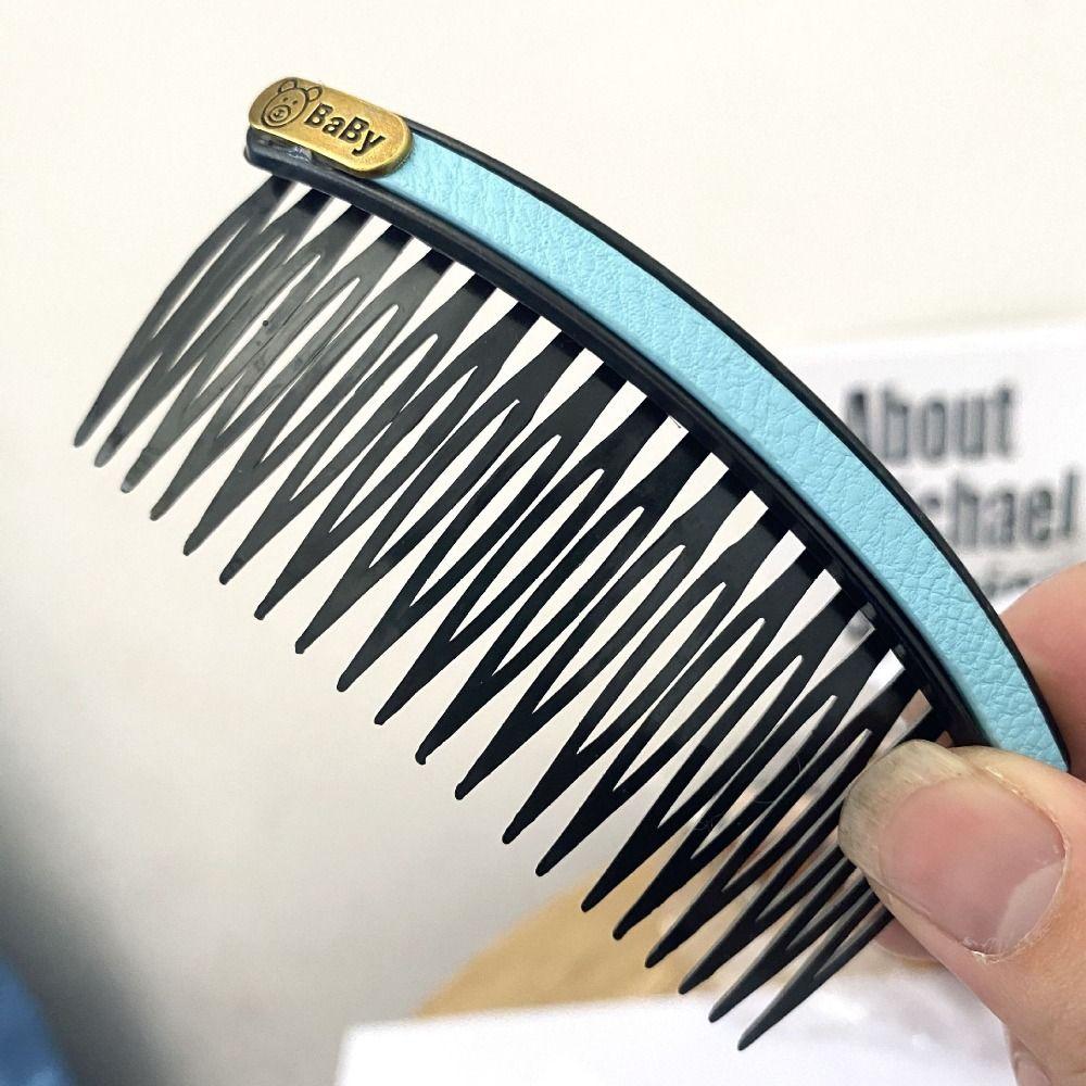 Кожаные фиксированные расчески с медвежьей вставкой, модная расческа для укладки волос, повседневная