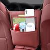 Car Handbag Holder Between Seats Mutifuntional Leather Auto Seat Middle Storage Bag Hanging Tissue Box Phone Cup Map Organizer