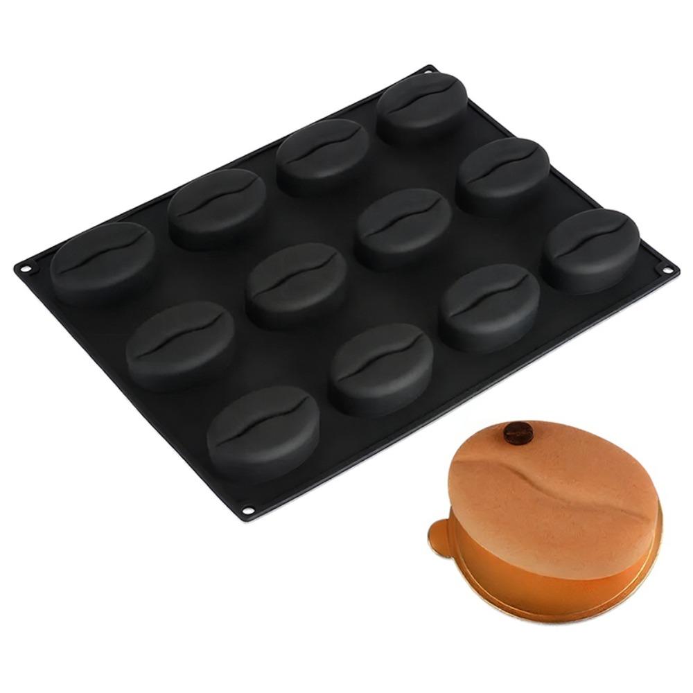 Силиконовая форма для кофейных зерен на 6/12/28 ячеек, термостойкая, пищевой силикон, форма для десертов, без BPA, ручная работа, форма для французских кондитерских изделий