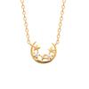 [R7726] - Gold Plated Necklace 'Sissi' White Gold - 45 Cm 10x8 Mm (moon-stars)