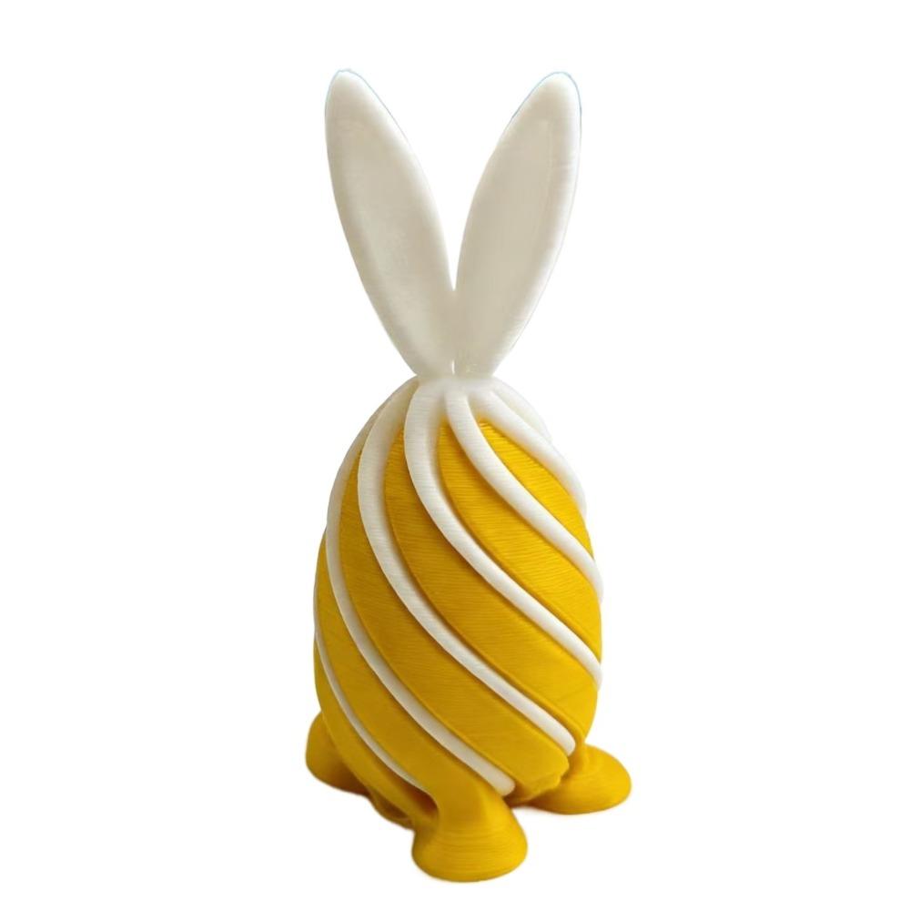 Spiral Cone 3D Printed Easter Bunny Decompression Easter Basket Stuffers Rotating Rabbit Egg Colorful Ornaments