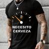 Shirts for Men NECESITO CERVEZA Print T-shirts Men's Tshirts Beer Party T Shirt Short Sleeve O-neck Tee Top Clothes for Summer