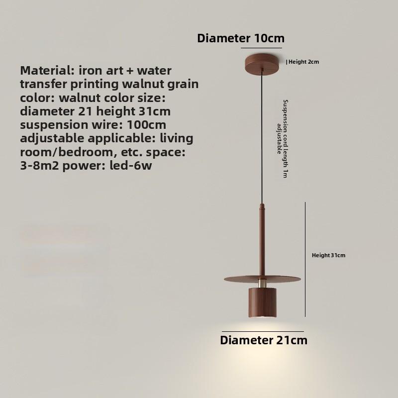 Простая вертикальная маленькая люстра для изголовья кровати
