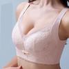 Large Size Women Lingerie Full Cup Minimizer Thin Bra Wireless Brassiere Sexy Lace Underwear Gathered Push Up Bralette