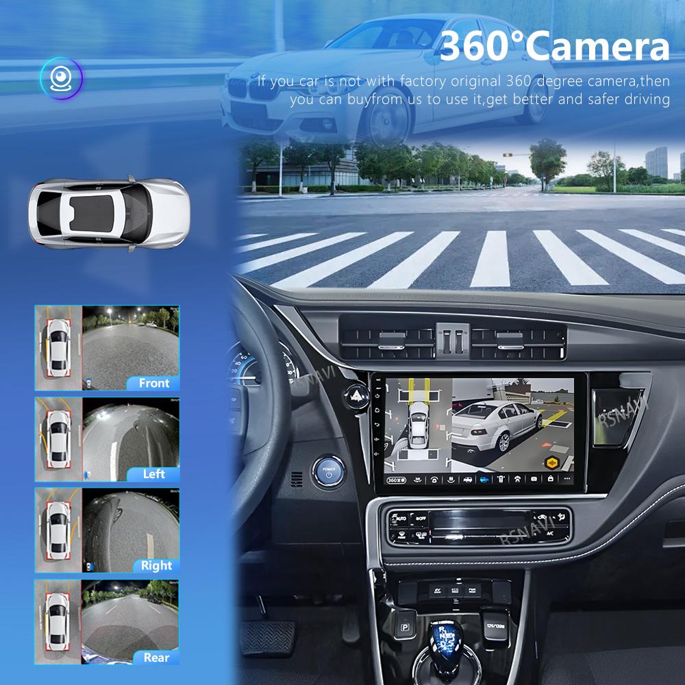 Android 16 pour Toyota Auris 2014 - 2018 Carplay auto autoradio multimédia GPS vidéo DVD lecteur DSP BT wifi+4G commande par application au volant