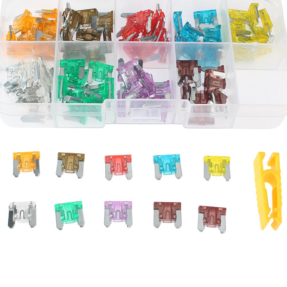 90 шт./коробка Мини-предохранители Автомобильные Автомобильные Грузовые Ассортимент Набор Предохранителей 40A 5A 7.5A 10A 15A 20A 25A 30A 35A