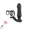 Анальная пробка-вибратор с дистанционным управлением, секс-игрушка для простаты, 10 режимов вибрации и 7 режимов толчков с кольцом для пениса, секс-игрушка для мужчин