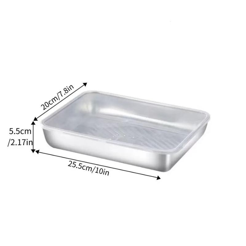 2/3/4/5 шт. Контейнер для еды из нержавеющей стали с крышкой, большой вместимости, для хранения продуктов, коробка для сохранения свежести, поднос