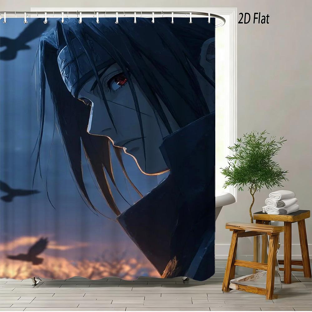 2D плотная шторка для душа с принтом Наруто Аниме Узумаки Наруто Кунай Волна Водонепроницаемая для Декора Ванной Комнаты