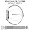 For Samsung Galaxy Watch7 40mm 44mm Watch Band Silver Milanese Stainless Steel Strap with D-Shape Connector