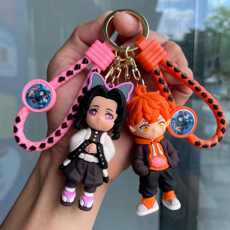 Новый Брелок Демон Убийца Kimetsu No Yaiba Милый Подвеска на Сумку Украшение Куклы Брелок для Ключей Автомобиля Кольцо Подарок Аксессуары для Украшений Подарок