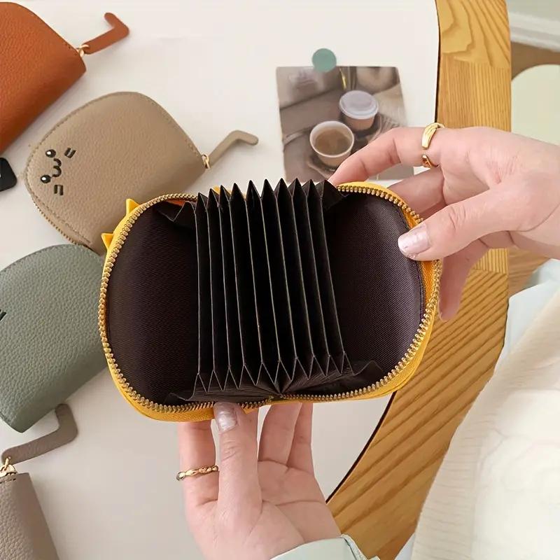 Кошелек в форме мультяшного кота, женский, с несколькими отделениями для карт, милый модный кошелек из искусственной кожи, креативный держатель для удостоверения личности