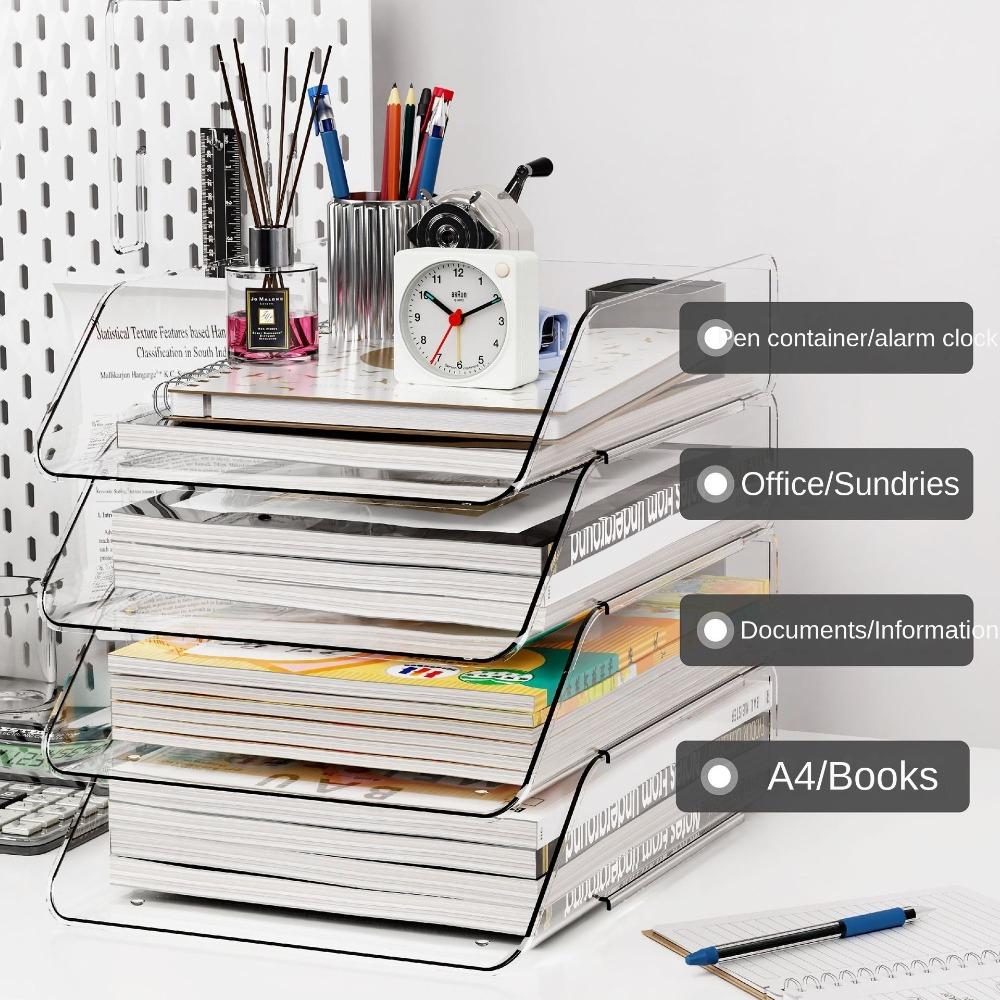 Прозрачный органайзер для документов формата А4, большая вместимость, коробка-держатель для бумаги для дома и офиса