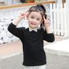 Детская футболка для девочек с галстуком-бабочкой, нижняя рубашка, детский топ из лайкры и хлопка с длинными рукавами