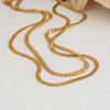 Классическое простое ожерелье из змеиной кости 18 карат, плоская цепочка из змеиной кости, двойное ожерелье для женщин