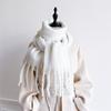 20*200cm Solid Color Thick Warm Cashmere Small Winter Scarf Women Blanket Pashmina Shawl Wraps Bufanda Female Tassel Foulard