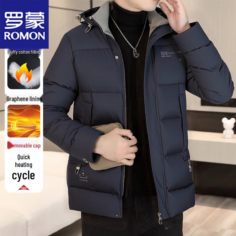 ROMON Men's Winter Hooded Puffer Jacket