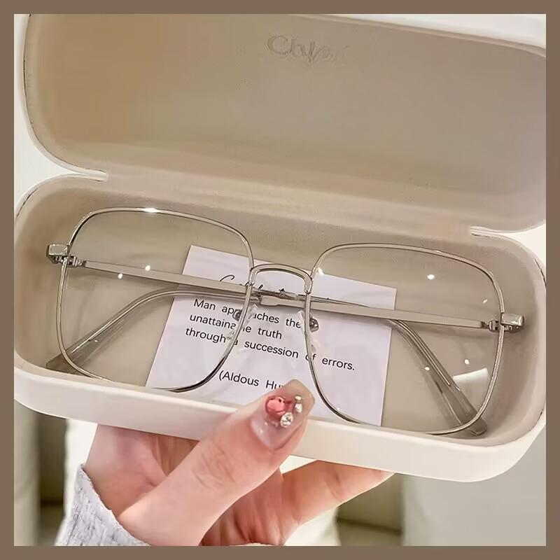 Универсальные очки с защитой от синего света без макияжа, большая квадратная оправа, металлическая оправа с ромбовидной оправой, очки HD для близорукости