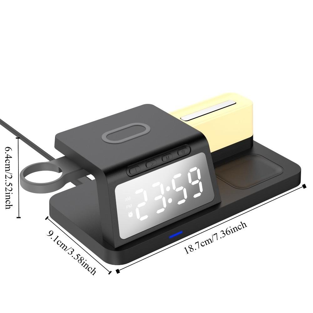 Plastic Multi Functional Desktop Charger Fast Charging Wireless Charger Clock Home Office